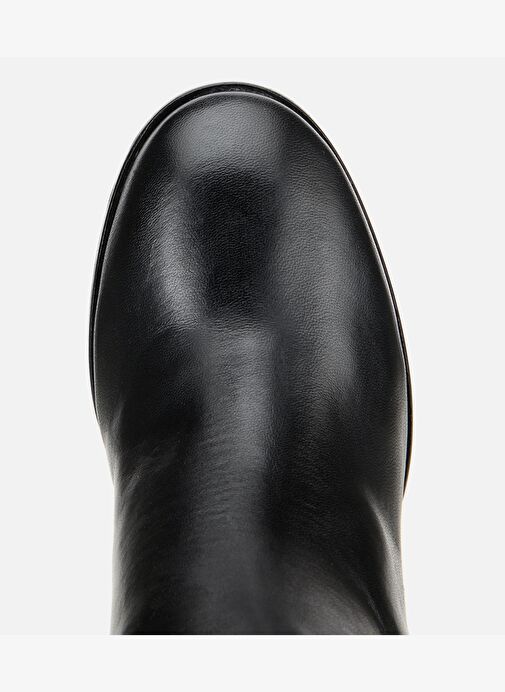 Kadın Deri Siyah Kırışık İnce Topuklu Çizme 01CIH316620A100 - Görsel 6