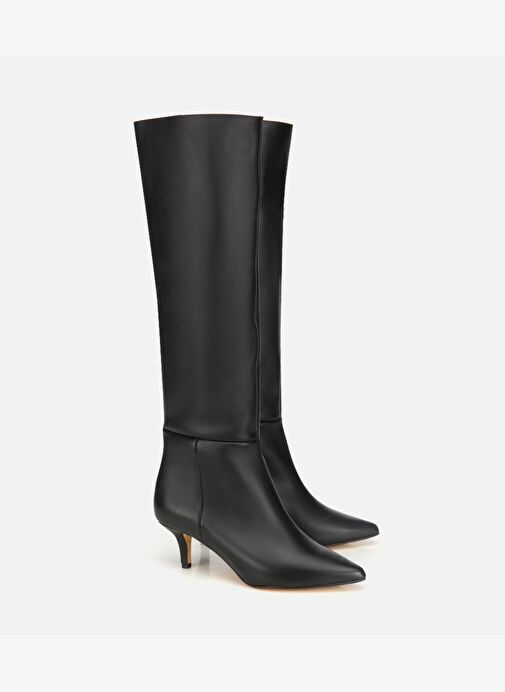 Kadın Deri Siyah Sivri Burunlu İnce Topuklu Çizme 01CIH316940A100 - Görsel 3