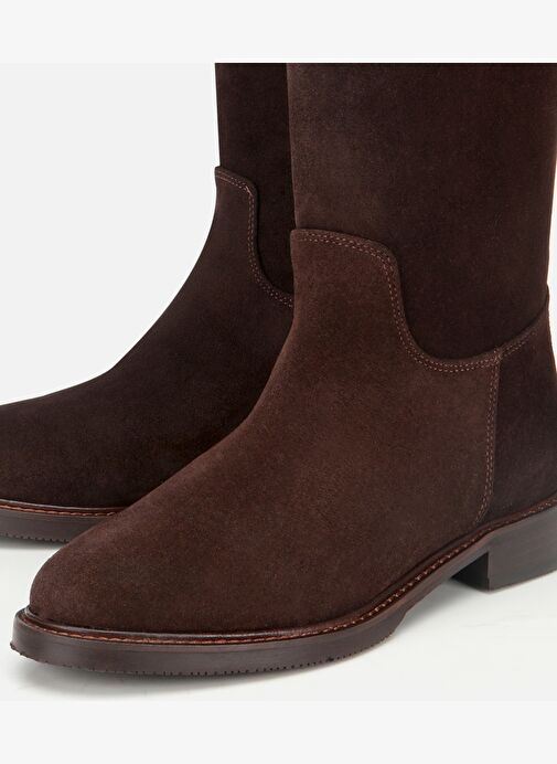 Kadın Süet Deri Kahverengi Tokalı Binici Düz Çizme 01CIH317330A480 - Görsel 5