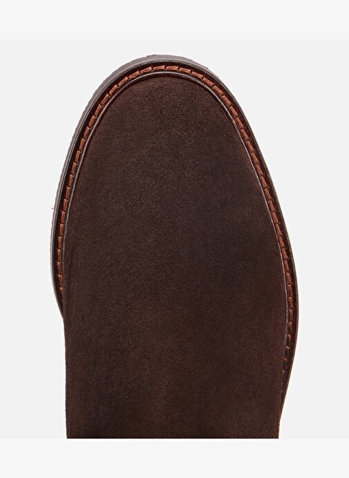 Kadın Süet Deri Kahverengi Tokalı Binici Düz Çizme 01CIH317330A480 - Görsel 7
