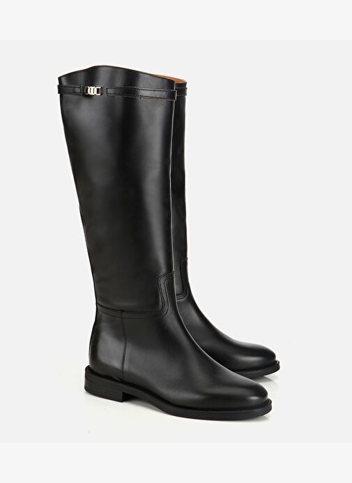 Hotiç Hotiç Kadın Deri Siyah Kemer Detaylı Düz Çizme 01CIH317770A100 Bot | Boyner Siyah - 3. görsel