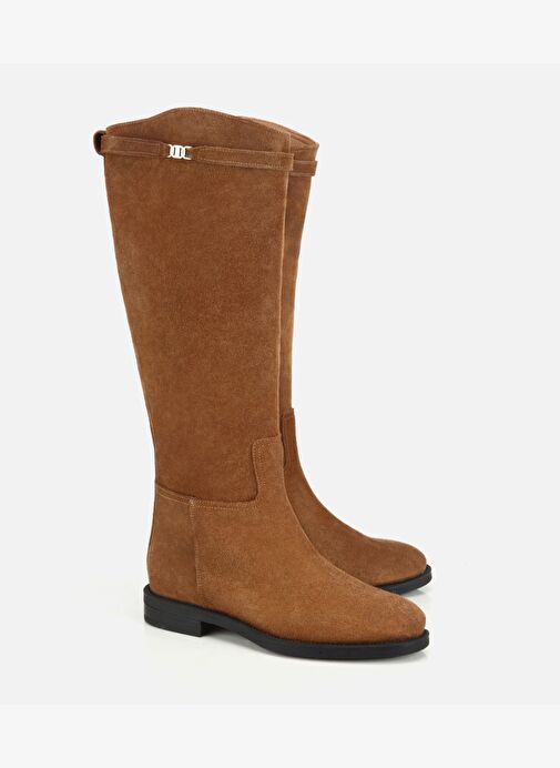 Hotiç Hotiç Kadın Süet Deri Taba Kemer Detaylı Düz Çizme 01CIH317780A410 Bot | Boyner Taba - 3. görsel