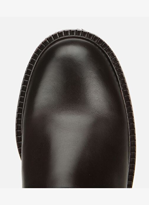 Kadın Deri Kahverengi Tokalı Pantolon Görünümlü Düz Çizme 01CIH318020A480 - Görsel 6