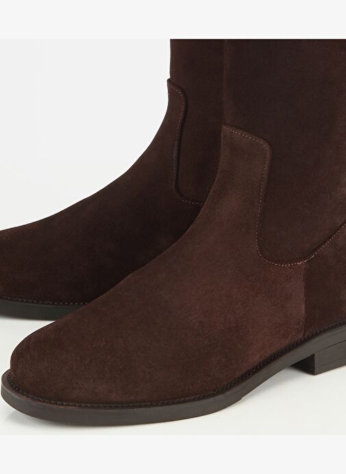 Hotiç Hotiç Kadın Süet Deri Kahverengi Düz Çizme 01CIH318730A480 Bot | Boyner Kahverengi - 4. görsel