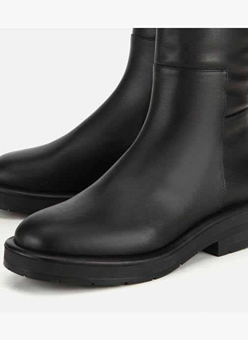 Hotiç Hotiç Kadın Deri Siyah Lastik Detaylı Düz Çizme 01CIH318740A100 Bot | Boyner Siyah - 4. görsel