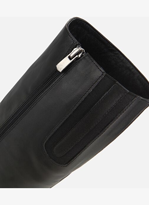 Hotiç Hotiç Kadın Deri Siyah Lastik Detaylı Düz Çizme 01CIH318740A100 Bot | Boyner Siyah - 7. görsel