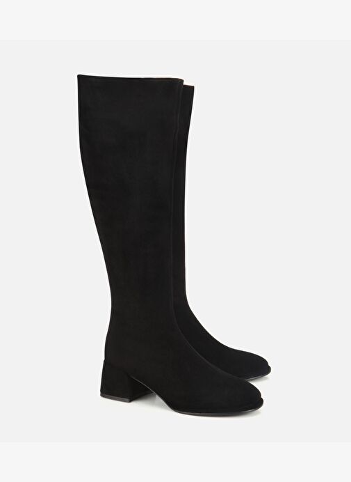 Hotiç Hotiç Kadın Süet Deri Siyah Lastik Detaylı Düz Çizme 01CIH318760A100 Bot | Boyner Siyah - 3. görsel