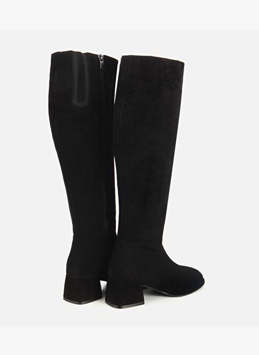 Hotiç Hotiç Kadın Süet Deri Siyah Lastik Detaylı Düz Çizme 01CIH318760A100 Bot | Boyner Siyah - 5. görsel