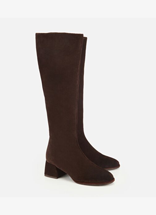 Hotiç Hotiç Kadın Süet Deri Kahverengi Lastik Detaylı Düz Çizme 01CIH318760A480 Bot | Boyner Kahverengi - 3. görsel