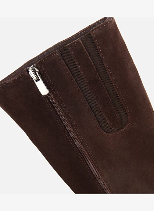 Hotiç Hotiç Kadın Süet Deri Kahverengi Lastik Detaylı Düz Çizme 01CIH318760A480 Bot | Boyner Kahverengi - 7. görsel