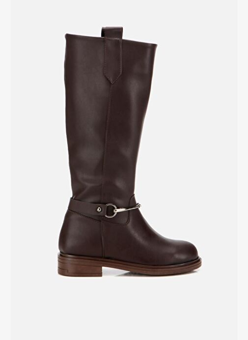 Kadın Kahverengi Zincir Detaylı Çizme - Görsel 2