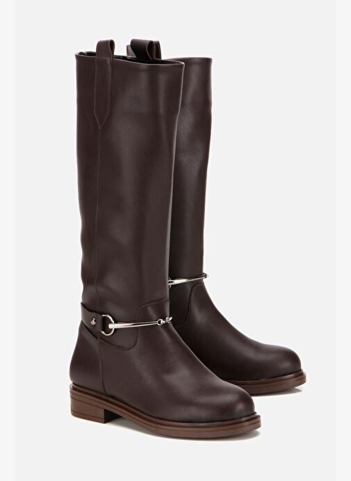 Kadın Kahverengi Zincir Detaylı Çizme - Görsel 3