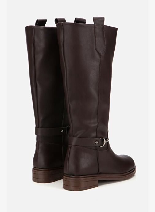 Kadın Kahverengi Zincir Detaylı Çizme - Görsel 4