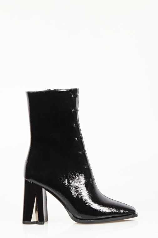 Nemesis Fermuarlı Topuklu Kadın Bot Siyah - Görsel 2
