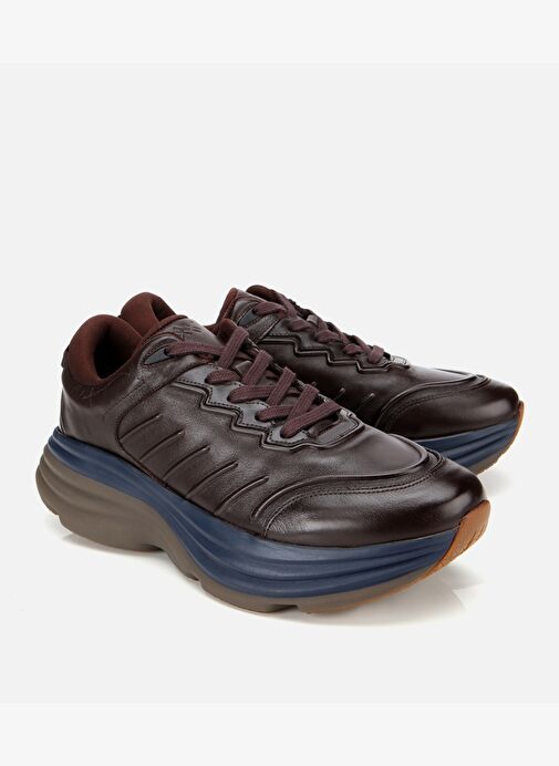 Erkek Deri Kahverengi Kalın Tabanlı Spor Ayakkabı 02AYH311360A480 - Görsel 3