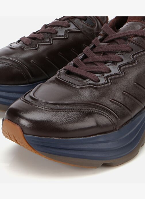 Erkek Deri Kahverengi Kalın Tabanlı Spor Ayakkabı 02AYH311360A480 - Görsel 4