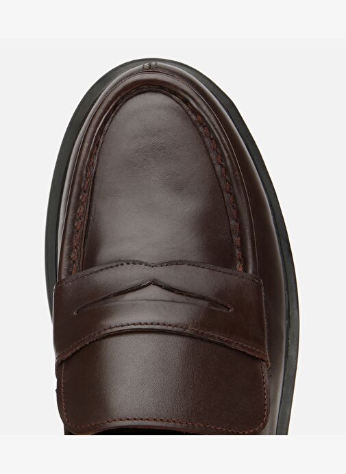 Erkek Deri Kahverengi Yüksek Tabanlı Klasik Loafer 02AYH311850A480 - Görsel 6