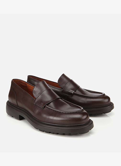 Erkek Deri Kahverengi Yumuşak Dokulu Klasik Loafer 02AYH311880A480 - Görsel 3