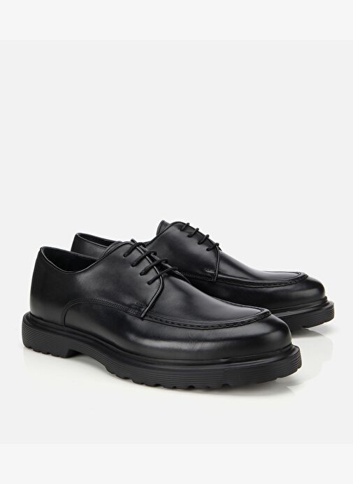 Erkek Deri Siyah Dikiş Detaylı Günlük Ayakkabı 02AYH311960A100 - Görsel 3