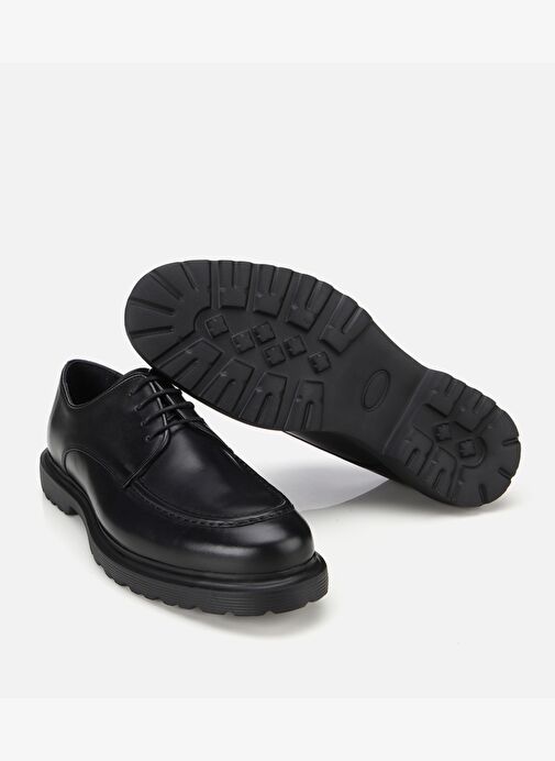 Erkek Deri Siyah Dikiş Detaylı Günlük Ayakkabı 02AYH311960A100 - Görsel 7