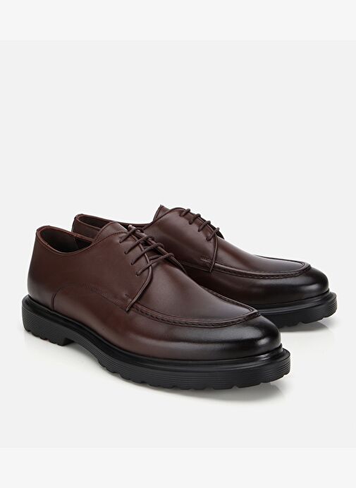 Erkek Deri Kahverengi Dikiş Detaylı Günlük Ayakkabı 02AYH311960A480 - Görsel 3