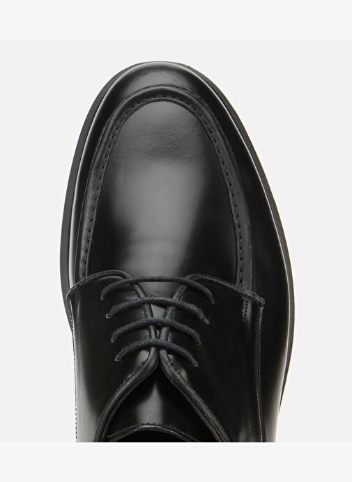 Erkek Açma Deri Siyah Dikiş Detaylı Günlük Ayakkabı 02AYH311970A100 - Görsel 6