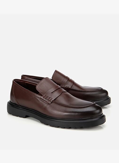 Erkek Deri Kahverengi Yumuşak Dokulu Klasik Loafer 02AYH311980A480 - Görsel 3