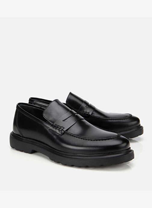 Erkek Açma Deri Siyah Klasik Loafer 02AYH311990A100 - Görsel 3
