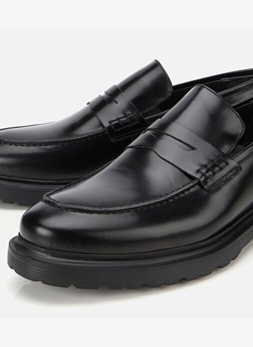Erkek Açma Deri Siyah Klasik Loafer 02AYH311990A100 - Görsel 4