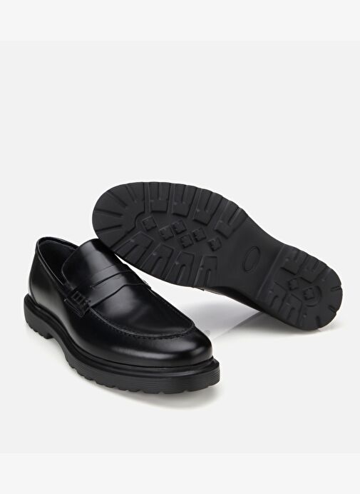 Erkek Açma Deri Siyah Klasik Loafer 02AYH311990A100 - Görsel 7