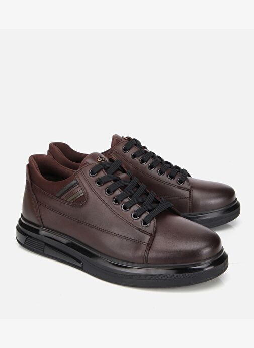 Erkek Deri Kahverengi Yumuşak Dokulu Esnek Tabanlı Spor Ayakkabı 02AYH312000A480 - Görsel 3