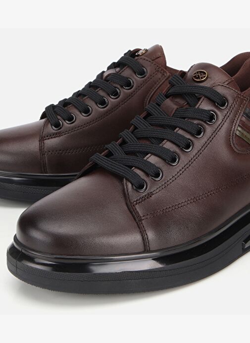 Erkek Deri Kahverengi Yumuşak Dokulu Esnek Tabanlı Spor Ayakkabı 02AYH312000A480 - Görsel 4