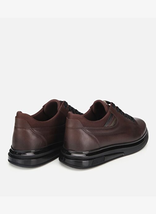 Erkek Deri Kahverengi Yumuşak Dokulu Esnek Tabanlı Spor Ayakkabı 02AYH312000A480 - Görsel 5