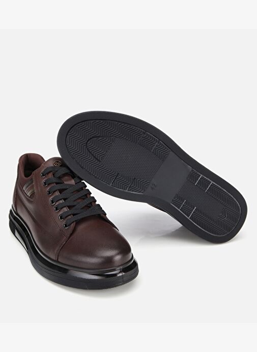 Erkek Deri Kahverengi Yumuşak Dokulu Esnek Tabanlı Spor Ayakkabı 02AYH312000A480 - Görsel 7