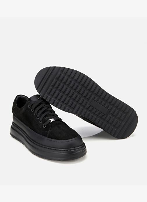 Erkek Süet Deri Siyah Kalın Tabanlı Günlük Ayakkabı 02AYH312020A100 - Görsel 7