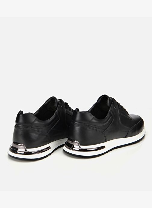 Erkek Deri Siyah Metal Detaylı Spor Ayakkabı 02AYH312070A100 - Görsel 5