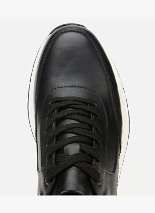 Erkek Deri Siyah Metal Detaylı Spor Ayakkabı 02AYH312070A100 - Görsel 6