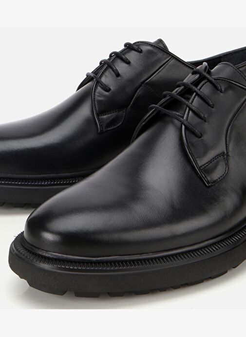 Erkek Deri Siyah Bağcıklı Günlük Ayakkabı 02AYH312090A100 - Görsel 4