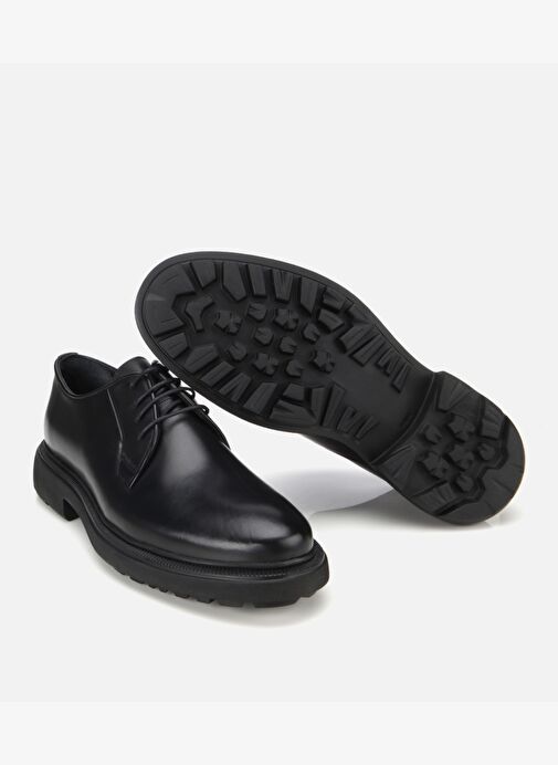 Erkek Deri Siyah Bağcıklı Günlük Ayakkabı 02AYH312090A100 - Görsel 7