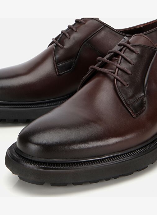 Erkek Deri Kahverengi Bağcıklı Günlük Ayakkabı 02AYH312090A480 - Görsel 4