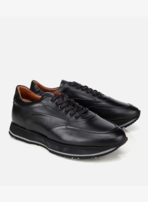 Erkek Deri Siyah Yumuşak Dokulu Spor Ayakkabı 02AYH312100A100 - Görsel 3