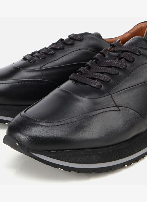 Erkek Deri Siyah Yumuşak Dokulu Spor Ayakkabı 02AYH312100A100 - Görsel 4