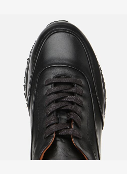 Erkek Deri Siyah Yumuşak Dokulu Spor Ayakkabı 02AYH312100A100 - Görsel 6