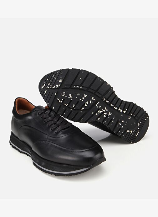 Erkek Deri Siyah Yumuşak Dokulu Spor Ayakkabı 02AYH312100A100 - Görsel 7