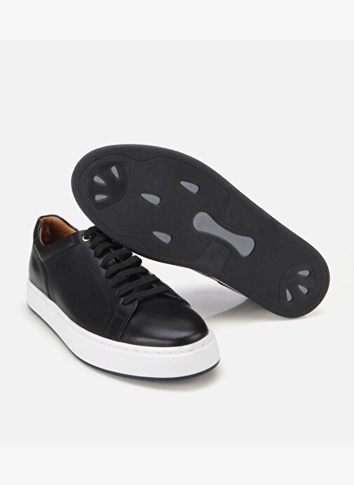 Erkek Deri Siyah Kalın Tabanlı Spor Ayakkabı 02AYH312140A100 - Görsel 7