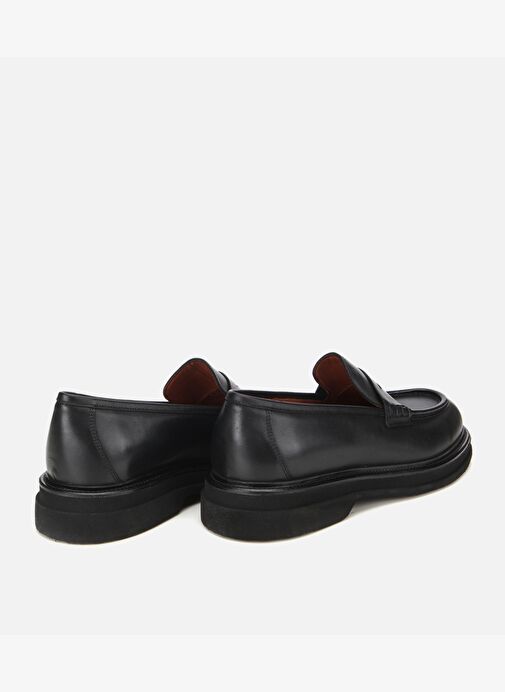 Erkek Deri Siyah Yumuşak Dokulu Kalın Tabanlı Klasik Loafer 02AYH312160A100 - Görsel 4