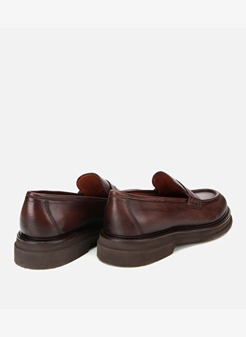 Erkek Deri Kahverengi Yumuşak Dokulu Kalın Tabanlı Klasik Loafer 02AYH312160A480 - Görsel 5