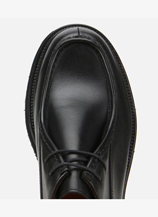 Erkek Deri Siyah Dikiş Burunlu Günlük Ayakkabı 02AYH312180A100 - Görsel 6