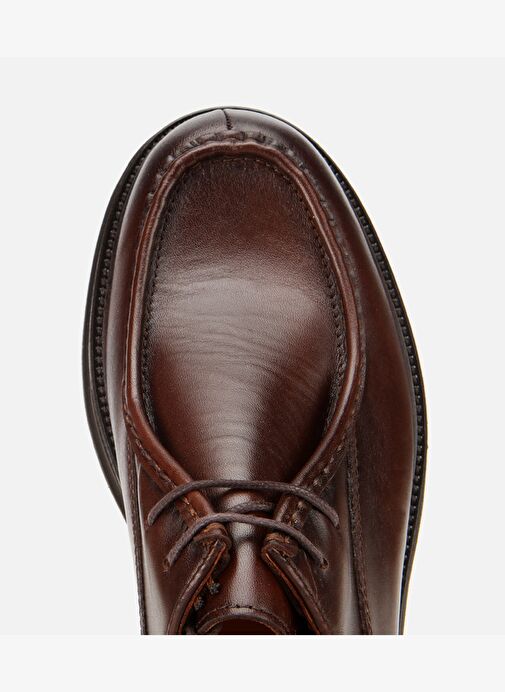Erkek Deri Kahverengi Dikiş Burunlu Günlük Ayakkabı 02AYH312180A480 - Görsel 6