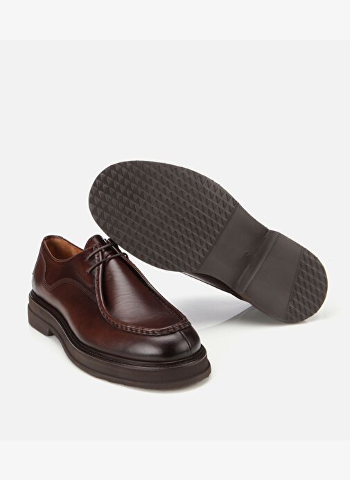 Erkek Deri Kahverengi Dikiş Burunlu Günlük Ayakkabı 02AYH312180A480 - Görsel 7